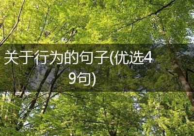 关于行为的句子(优选49句)