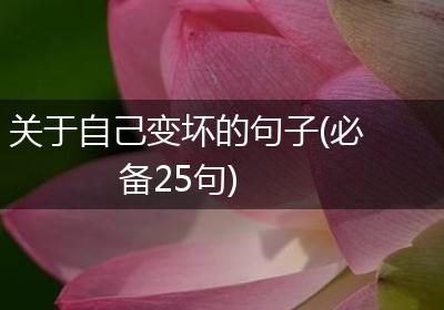 关于自己变坏的句子(必备25句)