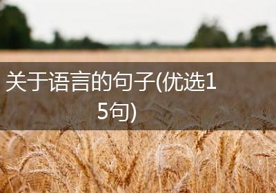 关于语言的句子(优选15句)