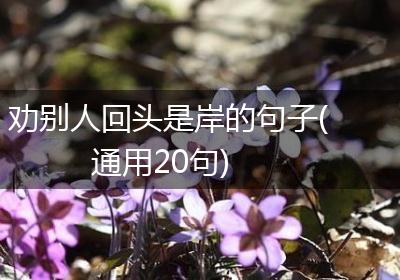 劝别人回头是岸的句子(通用20句)