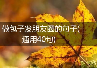 做包子发朋友圈的句子(通用40句)