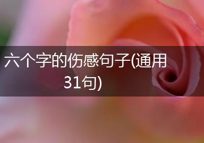 六个字的伤感句子(通用31句)