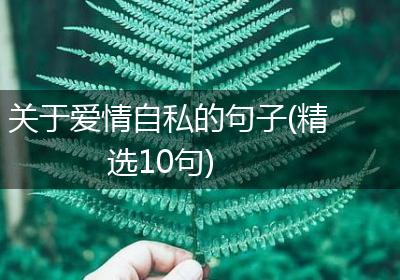 关于爱情自私的句子(精选10句)