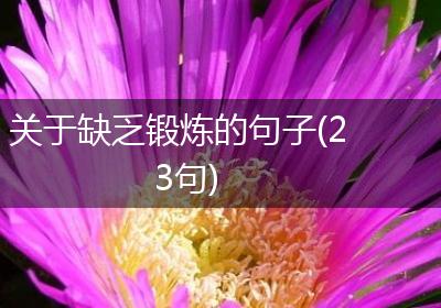 关于缺乏锻炼的句子(23句)