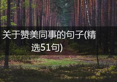 关于赞美同事的句子(精选51句)