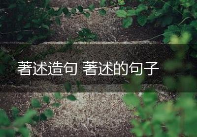 著述造句 著述的句子