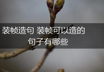 装帧造句 装帧可以造的句子有哪些