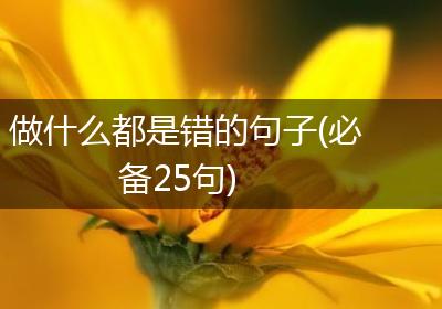 做什么都是错的句子(必备25句)
