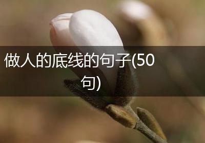 做人的底线的句子(50句)