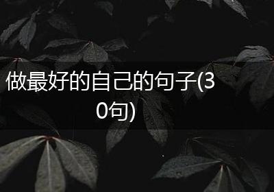 做最好的自己的句子(30句)