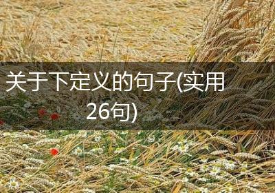 关于下定义的句子(实用26句)