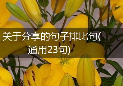 关于分享的句子排比句(通用23句)