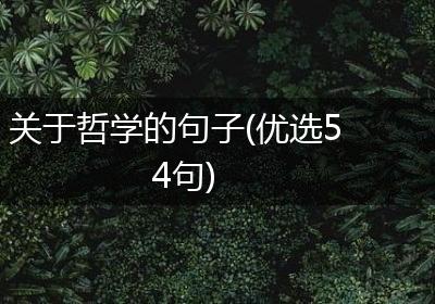 关于哲学的句子(优选54句)