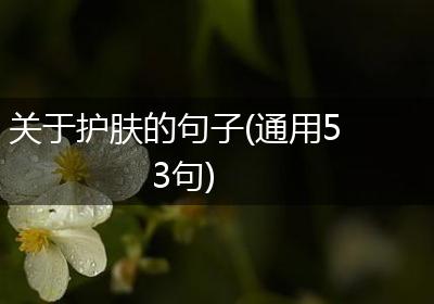 关于护肤的句子(通用53句)