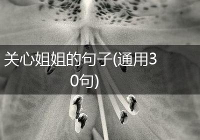 关心姐姐的句子(通用30句)