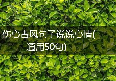 伤心古风句子说说心情(通用50句)