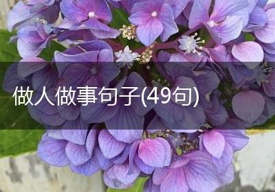 做人做事句子(49句)