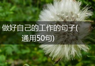 做好自己的工作的句子(通用50句)