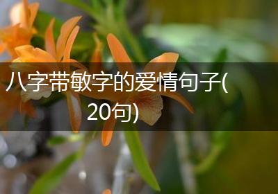 八字带敏字的爱情句子(20句)