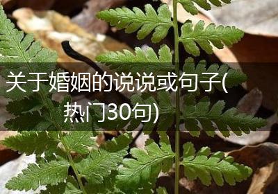 关于婚姻的说说或句子(热门30句)