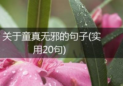 关于童真无邪的句子(实用20句)
