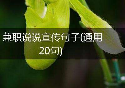 兼职说说宣传句子(通用20句)