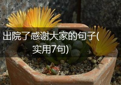 出院了感谢大家的句子(实用7句)