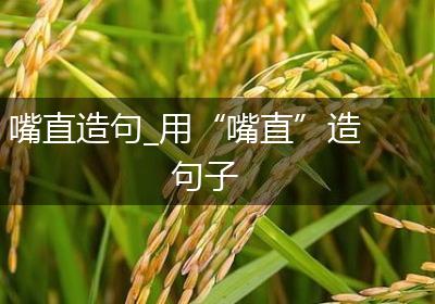 嘴直造句_用“嘴直”造句子
