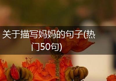 关于描写妈妈的句子(热门50句)