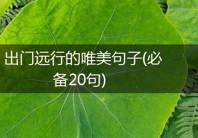 出门远行的唯美句子(必备20句)