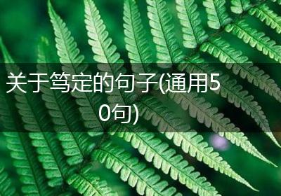关于笃定的句子(通用50句)