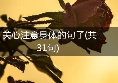 关心注意身体的句子(共31句)