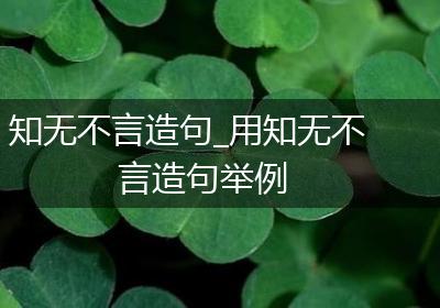 知无不言造句_用知无不言造句举例