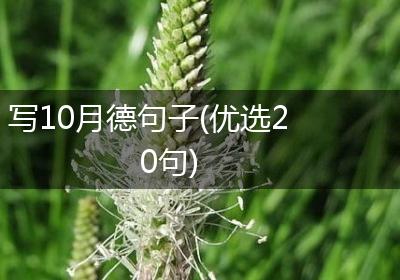 写10月德句子(优选20句)