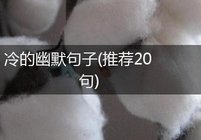 冷的幽默句子(推荐20句)