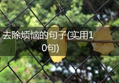 去除烦恼的句子(实用10句)