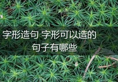 字形造句 字形可以造的句子有哪些