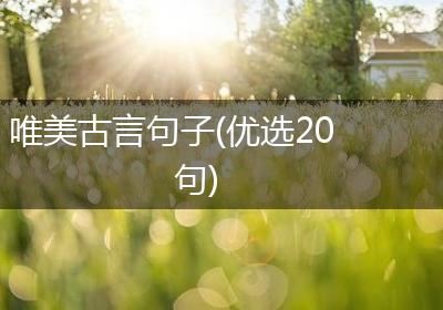 唯美古言句子(优选20句)