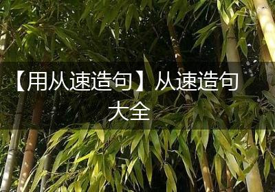 【用从速造句】从速造句大全