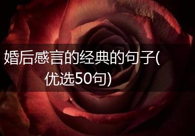 婚后感言的经典的句子(优选50句)