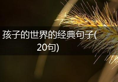 孩子的世界的经典句子(20句)