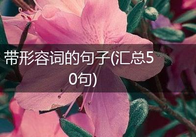 带形容词的句子(汇总50句)