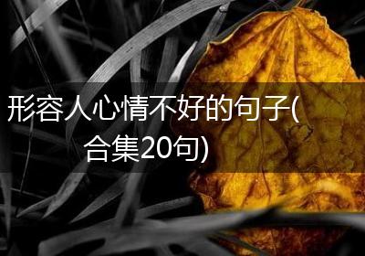 形容人心情不好的句子(合集20句)
