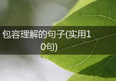 包容理解的句子(实用10句)