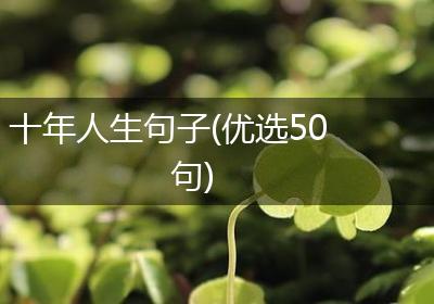 十年人生句子(优选50句)