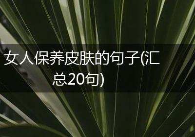 女人保养皮肤的句子(汇总20句)