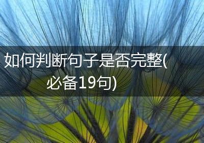 如何判断句子是否完整(必备19句)