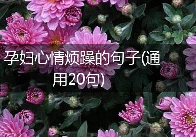 孕妇心情烦躁的句子(通用20句)