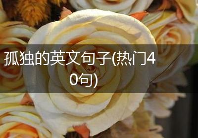 孤独的英文句子(热门40句)