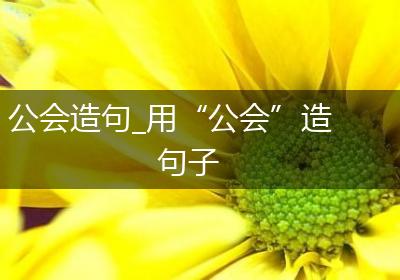 公会造句_用“公会”造句子